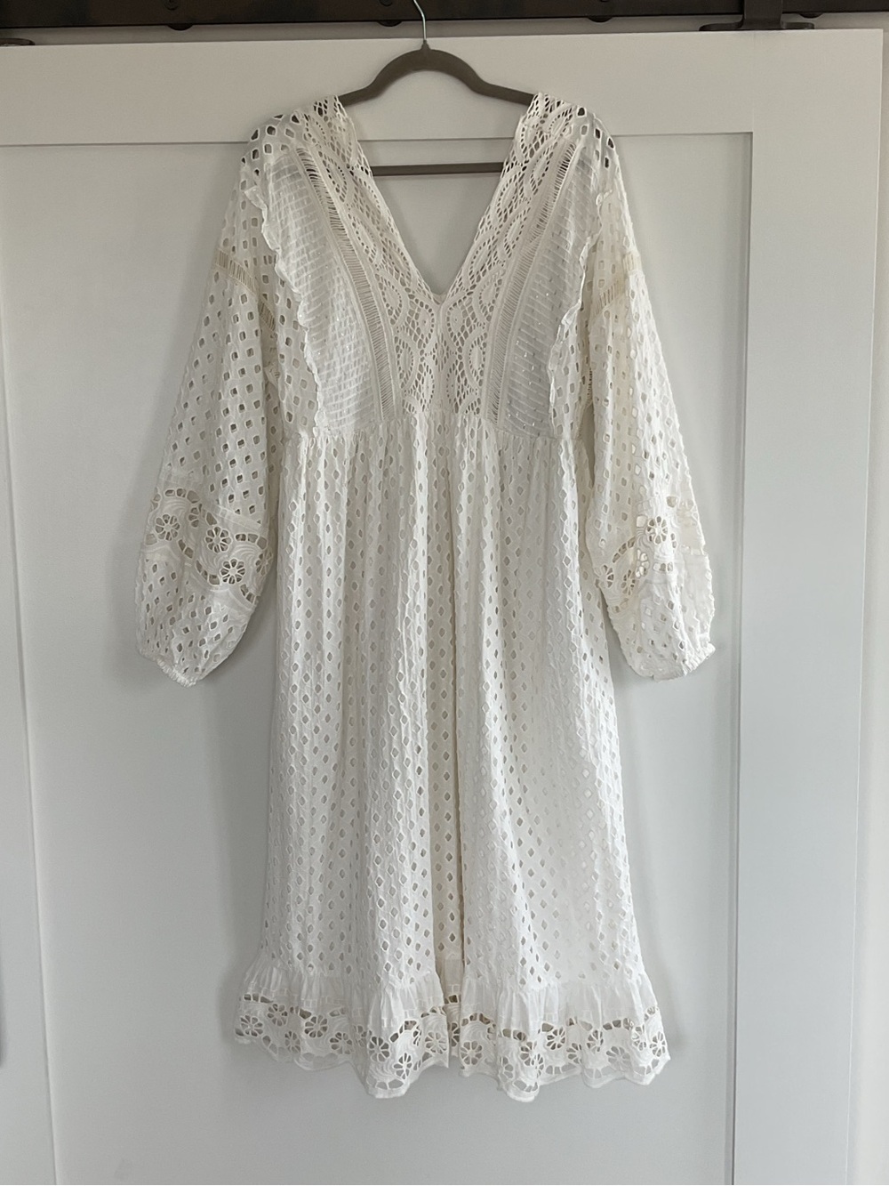 Anthropologie Forever That Girl White Lace Midi Dress Size Medium - Picture 4 of 15